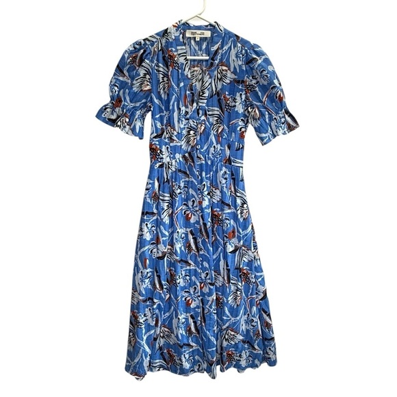 Diane Von Furstenberg Erica Blue Floral Print Maxi Dress. Size 0 - Picture 15 of 15
